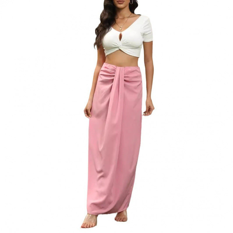 Damen Maxirock mit Raffungen und eleganter Schleife Echo Archiv