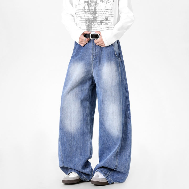 Herren Extraweite Baggy-Jeans mit extrem weitem Bein, tiefem Schritt & markanter Used-Waschung Echoarchiv
