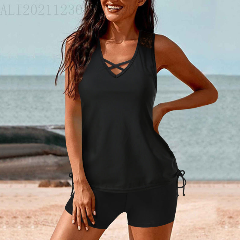 Damen Sportlicher Tankini mit Shorts Echo Archiv