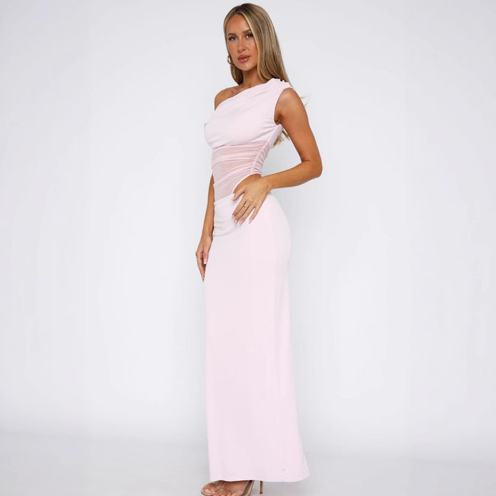 Damen Elegantes Maxikleid mit asymmetrischem Schnitt und transparenten Einsätzen Echo Archiv