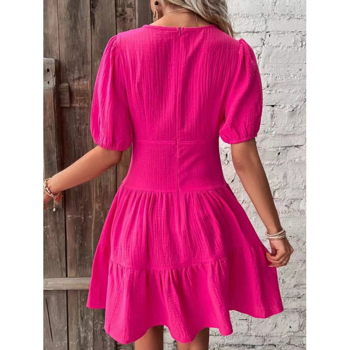 Damen Midi-Kleid mit Ballettärmeln und tiefem V-Ausschnitt Echo Archiv