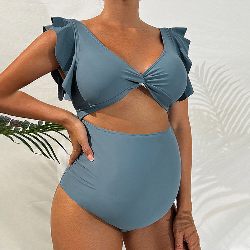 Damen Badeanzug Set mit raffiniertem Knotendesign und modischen Rüschendetails Echo Archiv