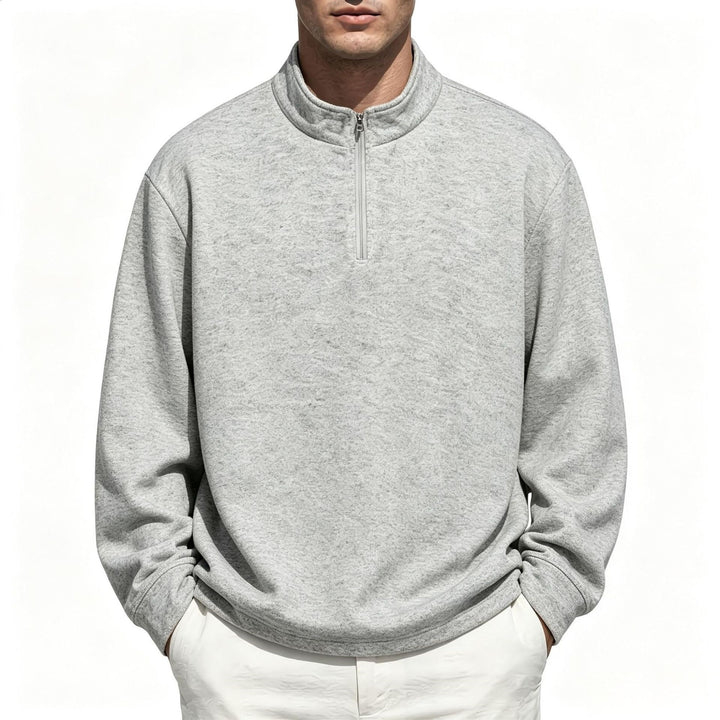 Herren Halbzip-Sweatshirt mit Stehkragen und melierter Struktur Echo Archiv