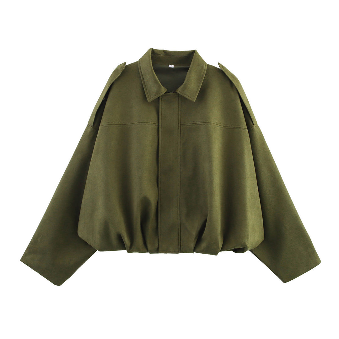 Damen Kurzjacke im Oversize-Cape‑Stil mit Ballonbund und Schulterklappen Echo Archiv