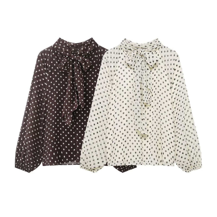 Damen nan Chiffonbluse mit Schleifenkragen und Ballonärmeln Echo Archiv