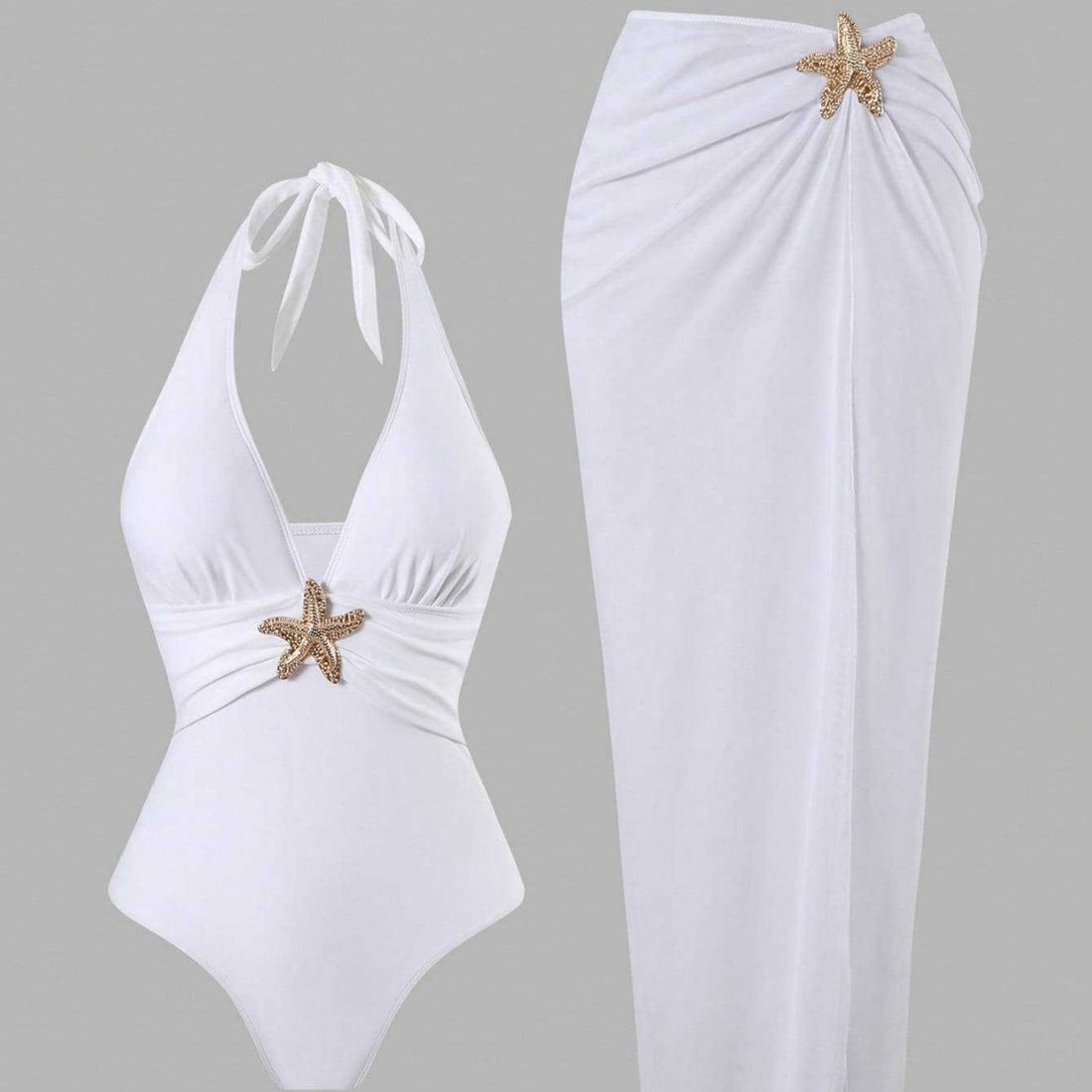 Damen Eleganter Badeanzug mit vielseitigem Wickelrock – Maréssa