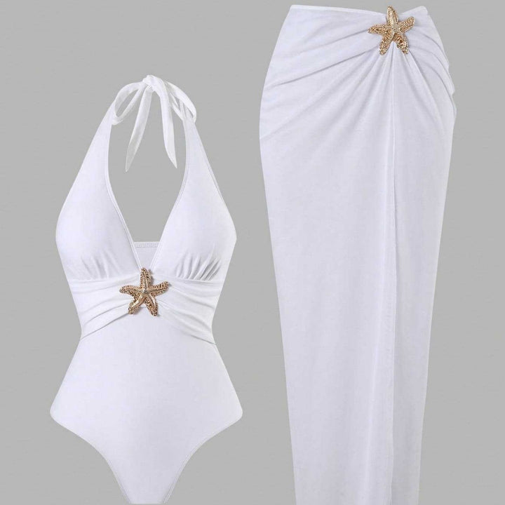 Damen Eleganter Badeanzug mit vielseitigem Wickelrock Echo Archiv