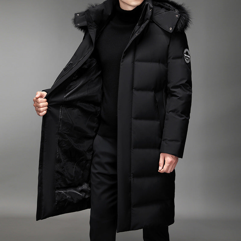 Herren Lang geschnittener Slim-Fit Steppparka mit abnehmbarer Kapuze und Thermofutter Echo Archiv