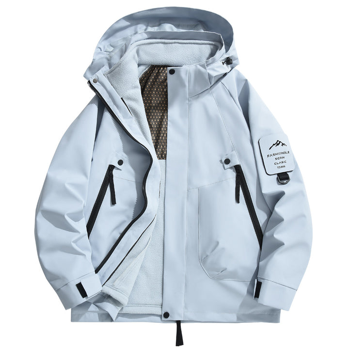 Herren wetterfeste Outdoorjacke mit isolierendem Fleece-Innenfutter und verstellbarem Kapuzenschutz Echoarchiv