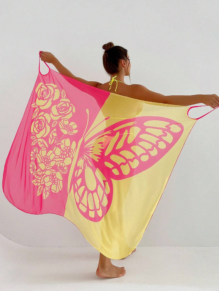Damen Strandtuch mit elegantem Schmetterlingsdruck Echo Archiv