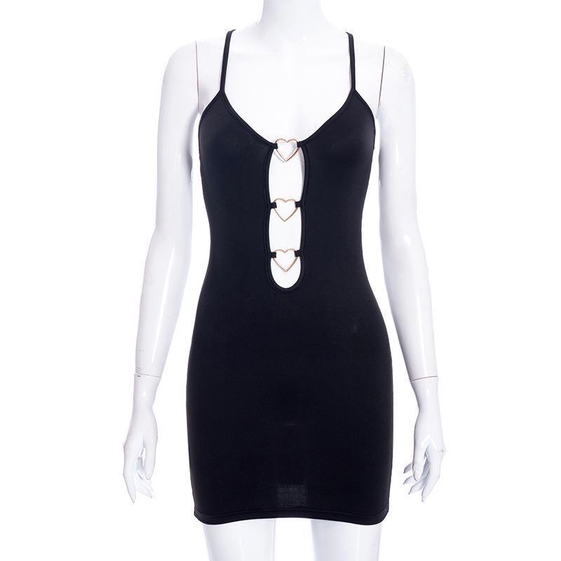 Damen Körperbetontes Minikleid mit Herz-Ausschnitt Echo Archiv