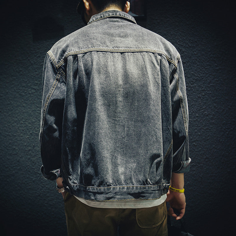 Herren Lässige Denim Jacke mit praktischen Taschen Echoarchiv