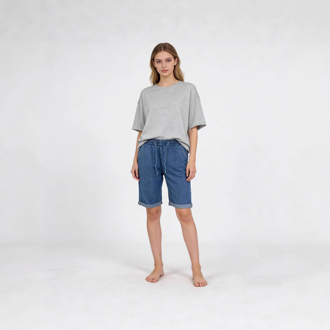 Damen Jeans-Shorts mit elastischem Bund und praktischen Taschen Echo Archiv