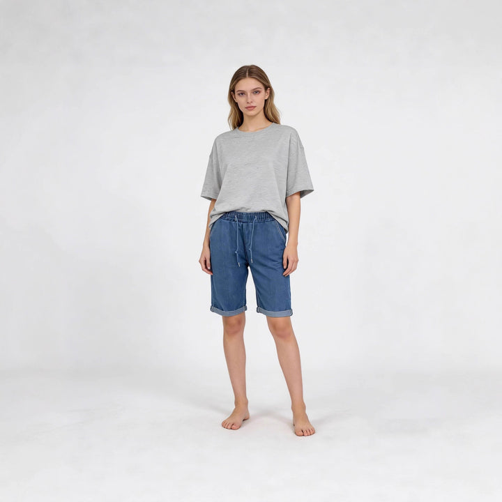 Damen Jeans-Shorts mit elastischem Bund und praktischen Taschen Echo Archiv