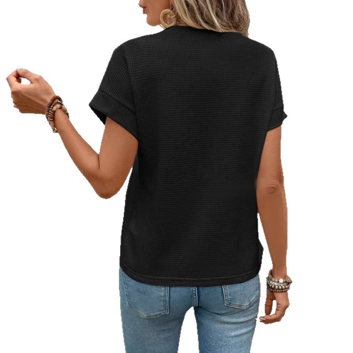 Damen lässiges Strukturshirt mit kurzen Ärmeln und bequemem Schnitt Echo Archiv