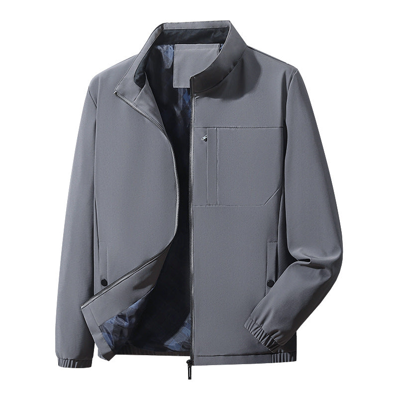 Moderne Herren Komfort Blouson mit karierter Innenseite, verdecktem Zwei-Wege-Reißverschluss und elastischen Ärmelbündchen – Taviero