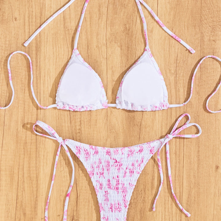 Damen Triangel-Bikini mit verspieltem Leo-Design und verstellbaren Bändern Echo Archiv