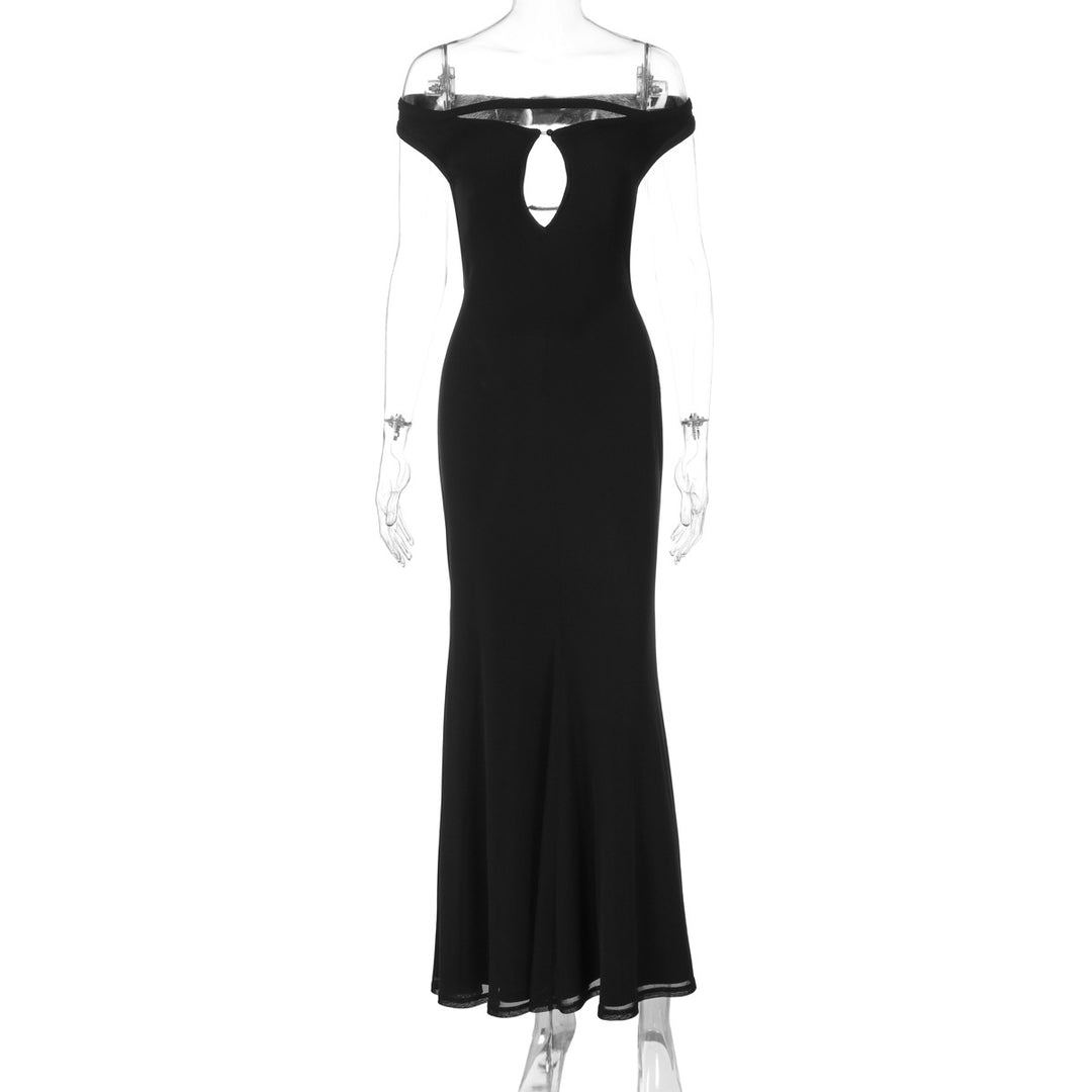 Damen Elegantes Wickelkleid mit Off-Shoulder Design und geschlitztem Rücken Echo Archiv