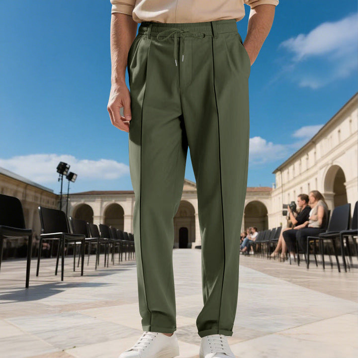 Herren moderne Chinohose mit bequemem elastischem Bund und praktischen Seitentaschen Echoarchiv
