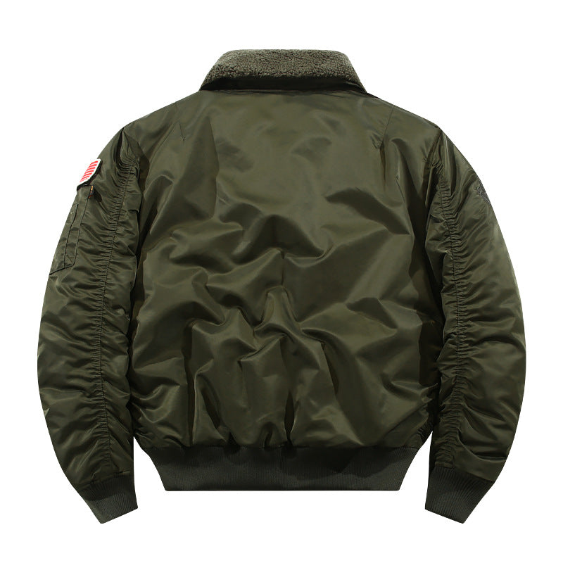 Herren Bomberjacke mit Lammfellkragen und Utility-Taschen Echoarchiv