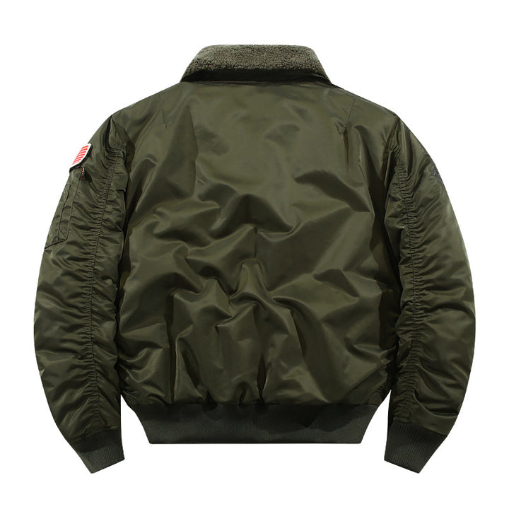 Herren Bomberjacke mit Lammfellkragen und Utility-Taschen Echoarchiv