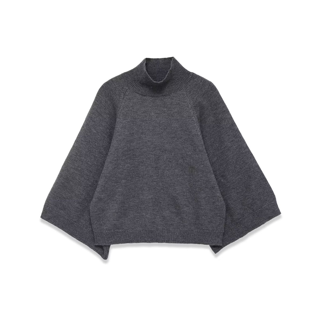 Damen Oversize Strickponcho mit Rollkragen und Raglanärmeln Echoarchiv
