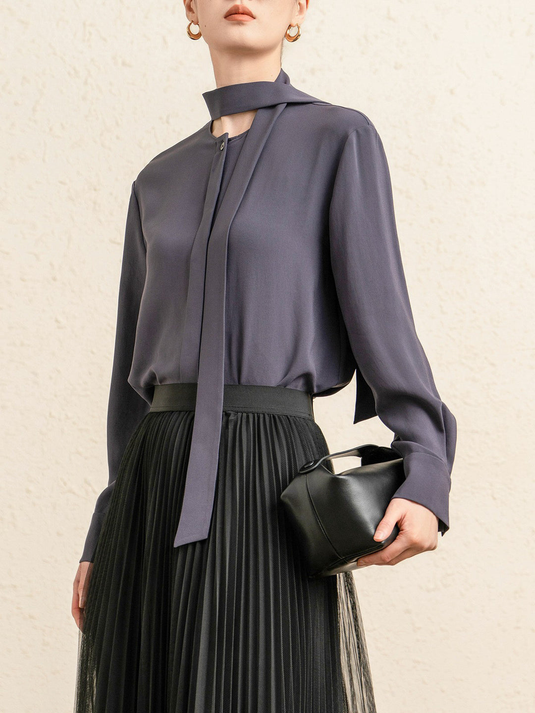Damen Elegante Schleife Bluse Echoarchiv