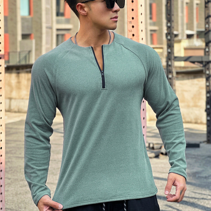 Herren Funktionsshirt mit innovativem Reißverschluss und atmungsaktiver Struktur Echoarchiv