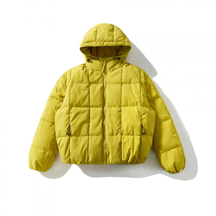 Unisex Weitgeschnittene gesteppte Kapuzenjacke mit Quadratsteppung und elastischem Saum Echo Archiv