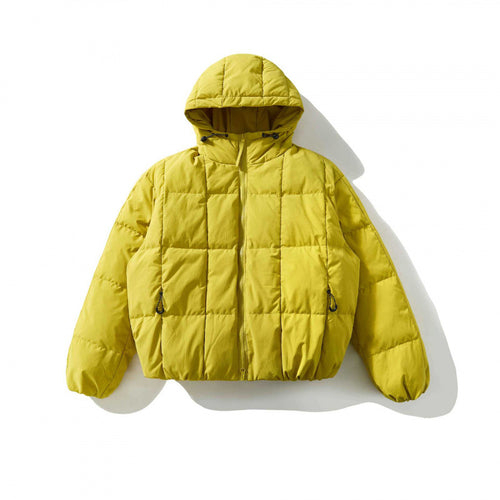 Unisex Weitgeschnittene gesteppte Kapuzenjacke mit Quadratsteppung und elastischem Saum Echo Archiv