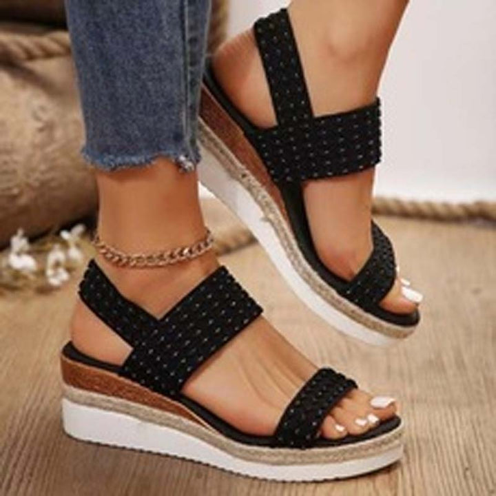 Echoarchiv | Bequeme Sommer Plateau Sandalen mit Keil für Frauen