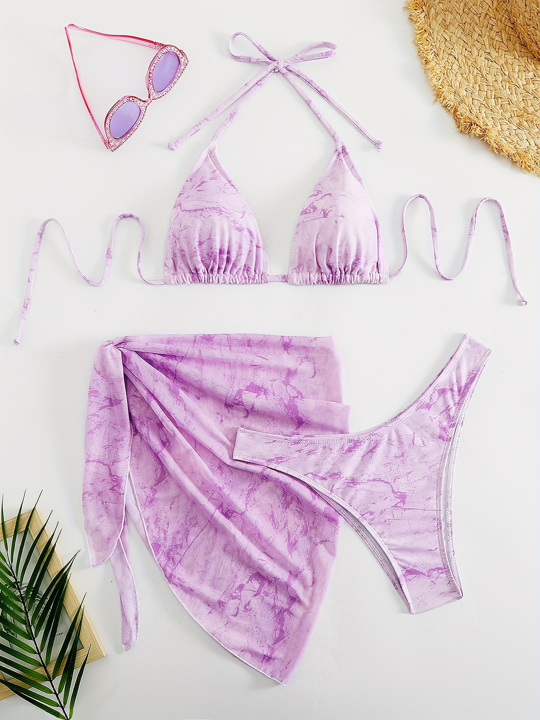Damen Triangel-Bikini-Set mit elegantem Wickelsarong Echo Archiv