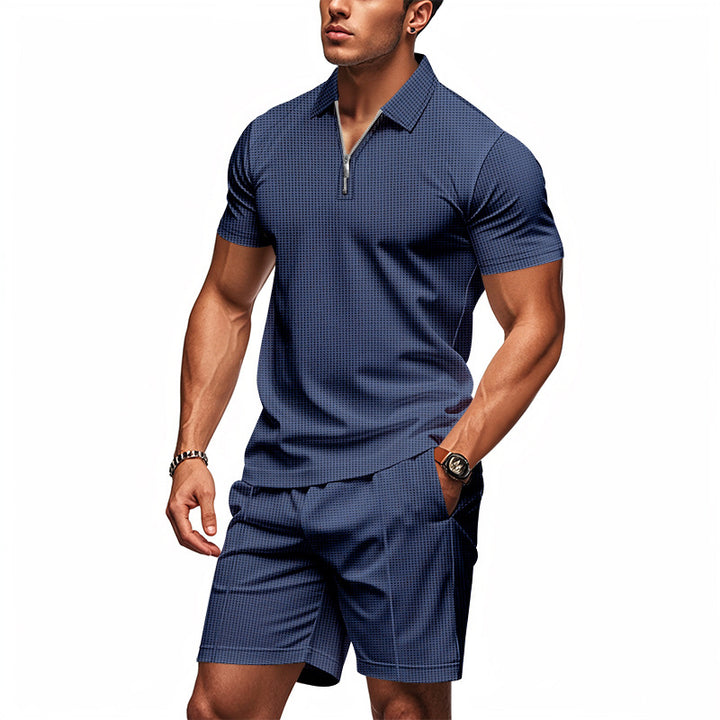 Herren sportliches Polo-Outfit mit Kurzarm und praktischen Taschen Echoarchiv