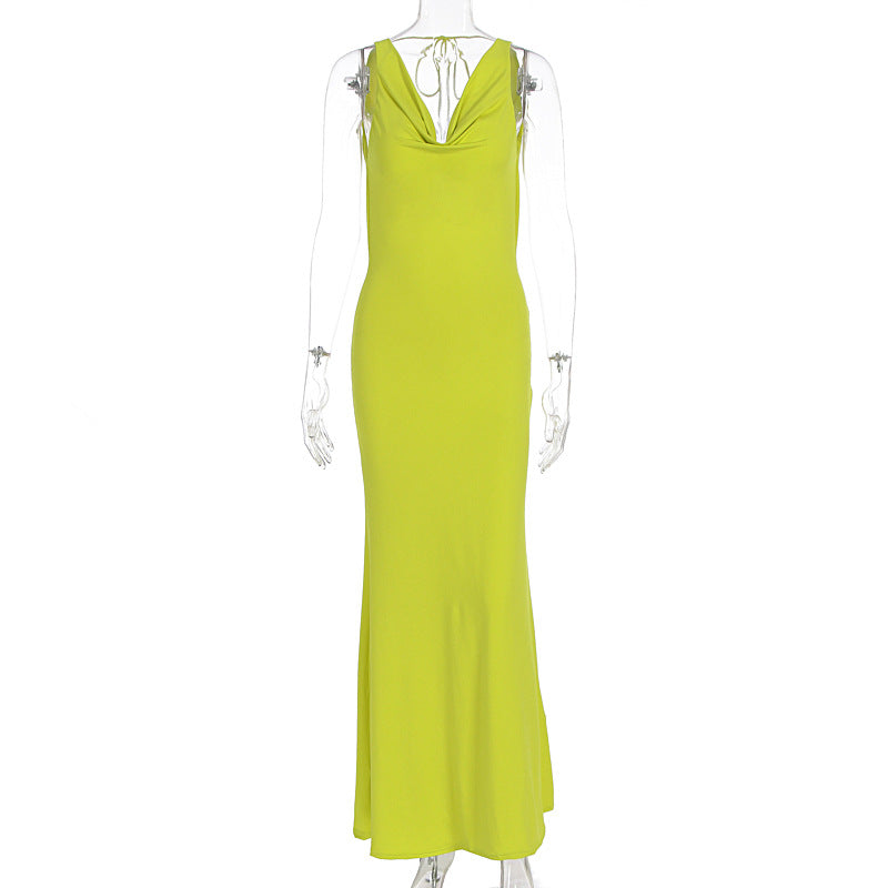 Damen Maxikleid mit tiefem Wasserfallausschnitt und figurumspielendem Schnitt Echo Archiv
