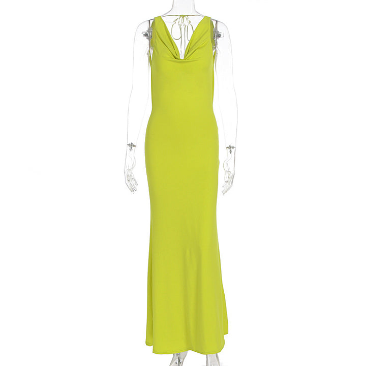 Damen Maxikleid mit tiefem Wasserfallausschnitt und figurumspielendem Schnitt Echo Archiv