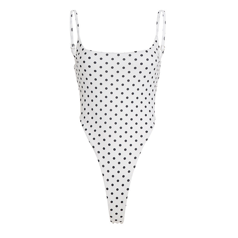 Damen Badeanzug mit hochgeschnittenem Design und verspieltem Polka-Dots-Muster Echo Archiv