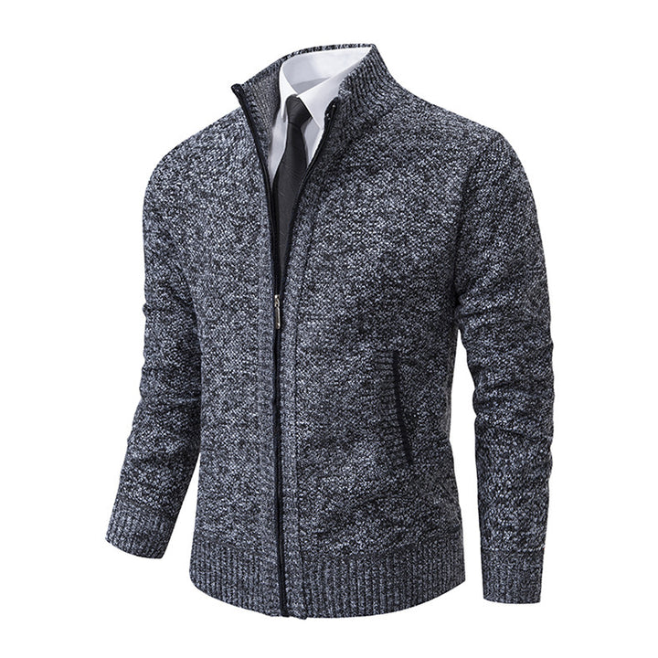 Herren modische Strickjacke mit hohem Kragen und Reißverschluss Echoarchiv