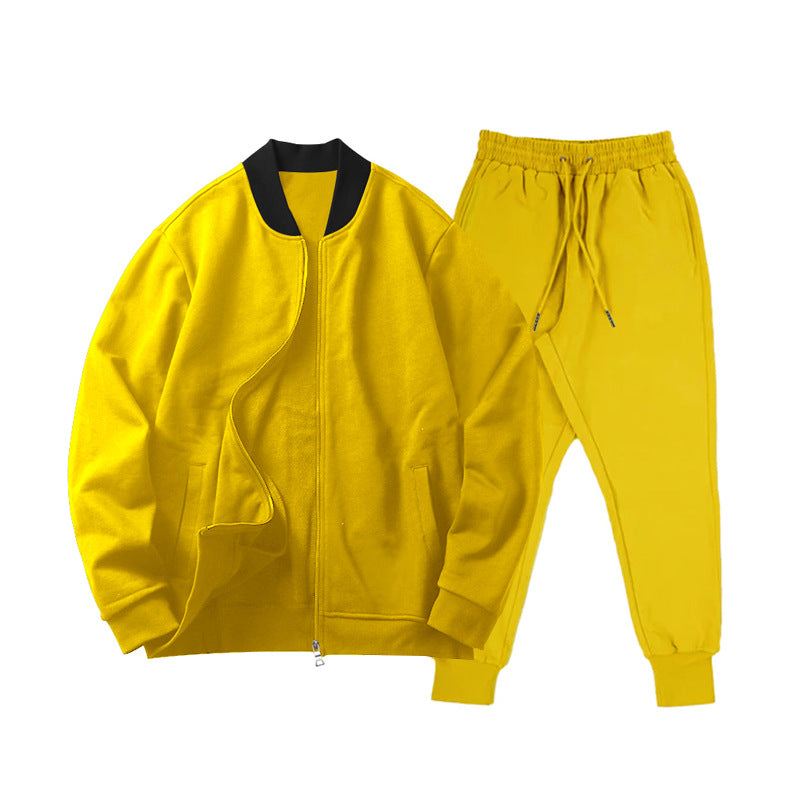 Herren nan locker geschnittenes Sweatset mit Reißverschluss-Bomberjacke und konisch zulaufender Jogginghose aus weichem Baumwollfleece Echo Archiv