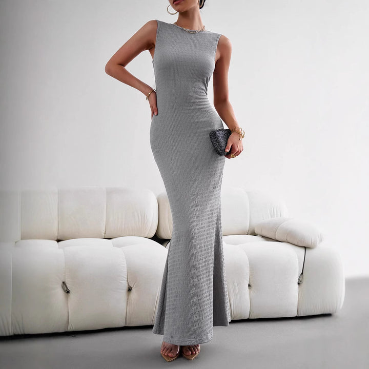 Damen figurbetontes Maxikleid mit elegantem strukturiertem Obermaterial Echo Archiv