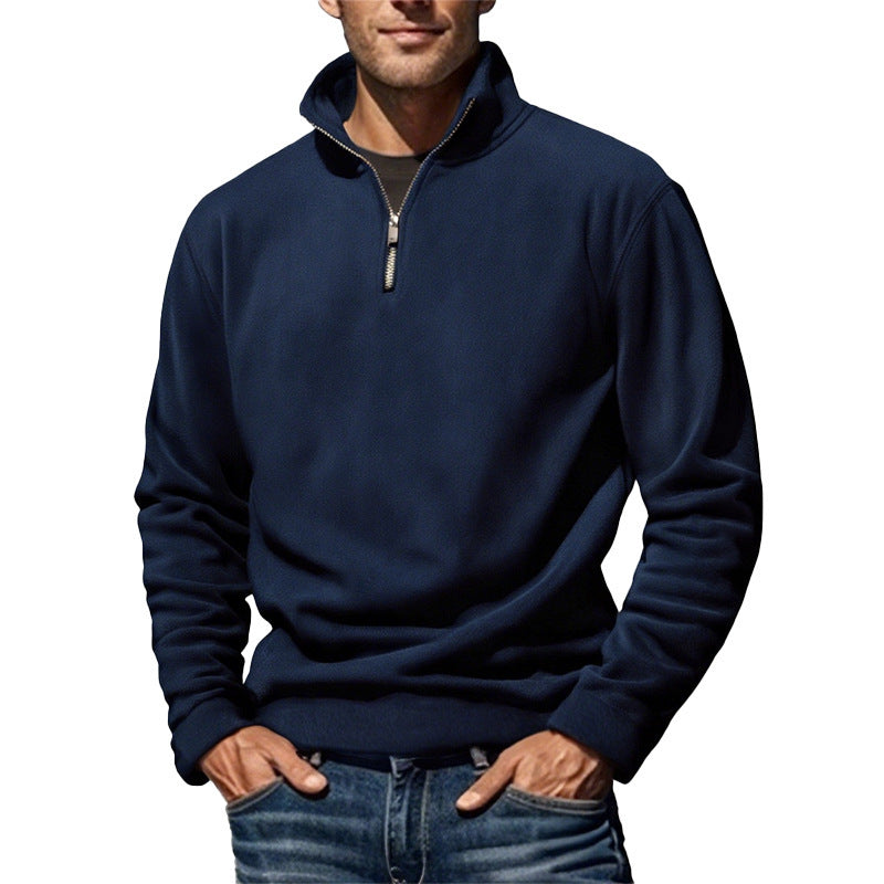Herren Fleece-Pullover mit halbem Reißverschluss und hohem Kragen Echoarchiv