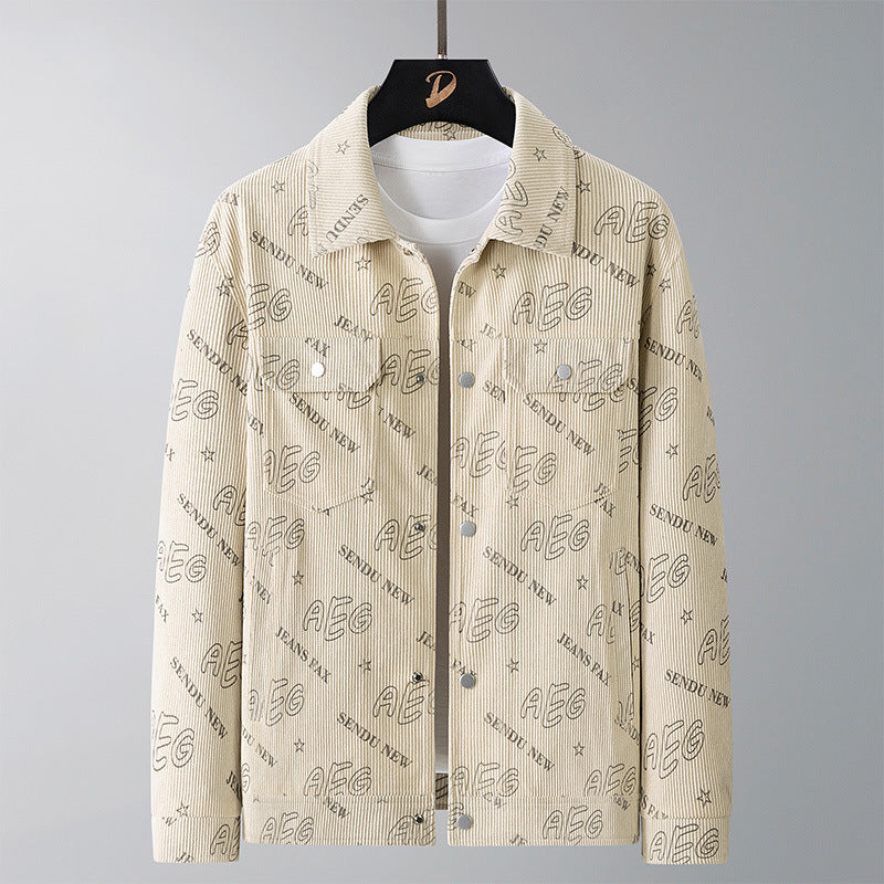 Herren Lässige Cordjacke mit praktischem Druck Echo Archiv