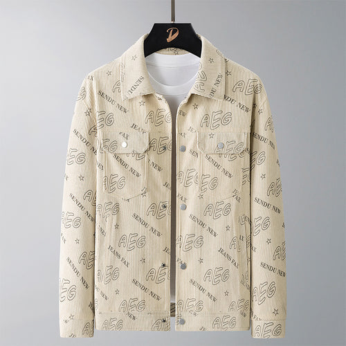 Herren Lässige Cordjacke mit praktischem Druck Echo Archiv