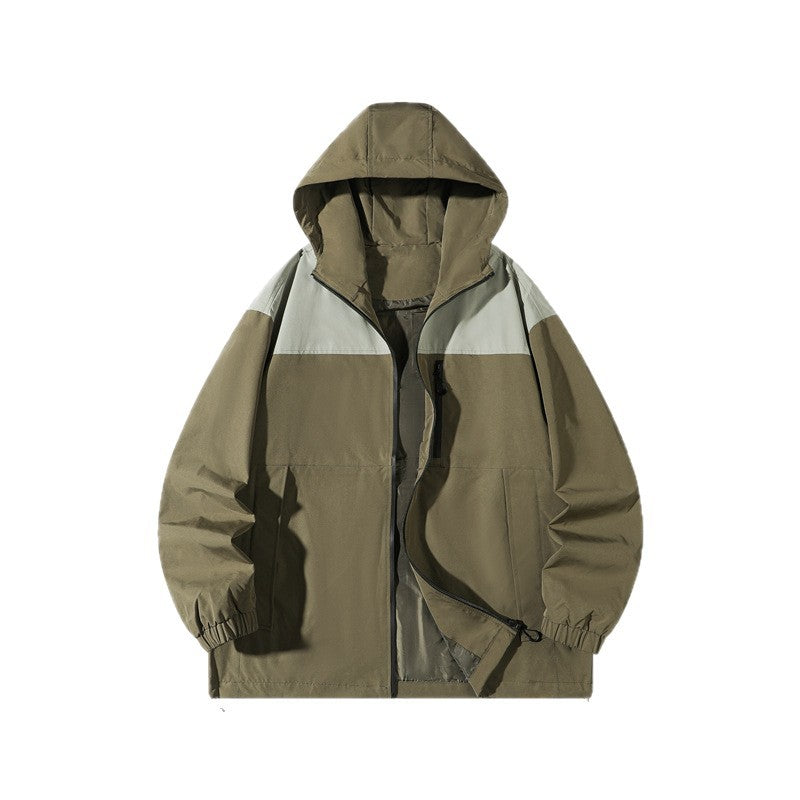 Herren Modische Windbreakerjacke mit verstellbarem Kapuzenkragen Echoarchiv