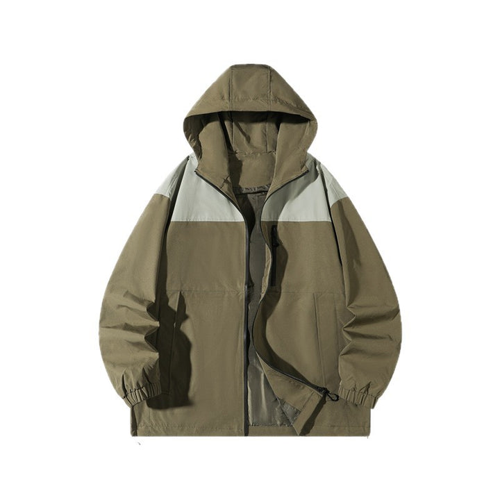 Herren Modische Windbreakerjacke mit verstellbarem Kapuzenkragen Echoarchiv