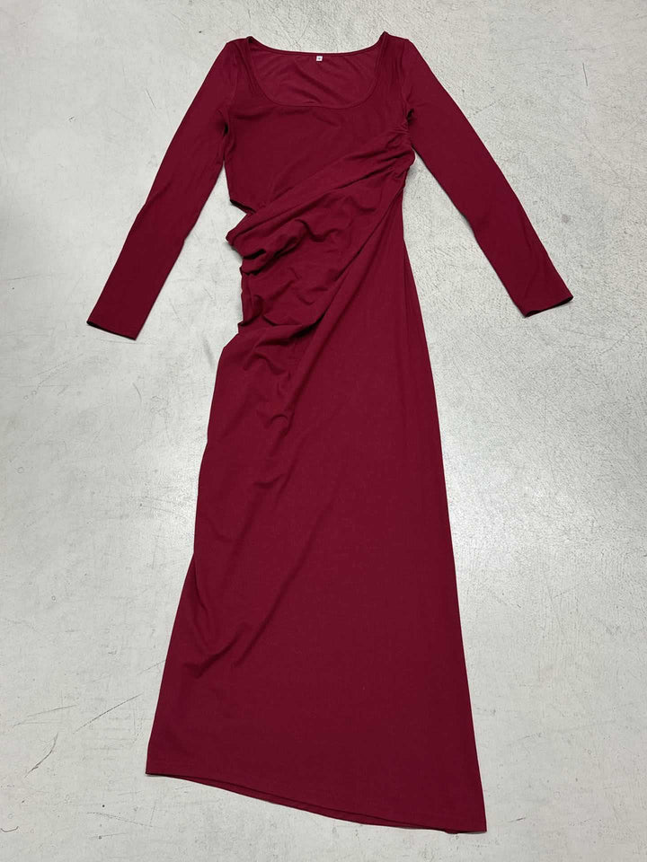 Damen Figurbetontes Maxikleid mit U-Boot-Ausschnitt, seitlicher Raffung und Stretch-Jersey Echo Archiv