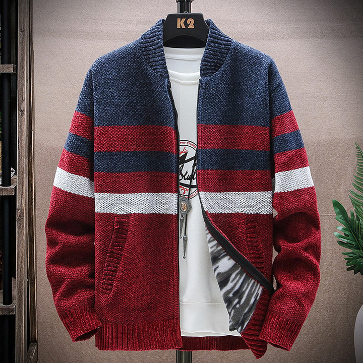 Herren lässige Strickjacke im modernen Streifenlook Echoarchiv