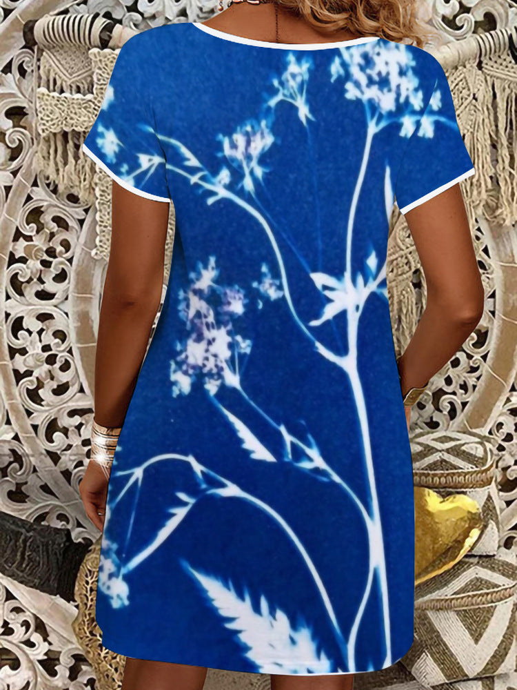 Damen Sommerliches T-Shirt-Kleid mit floralem Print Echo Archiv