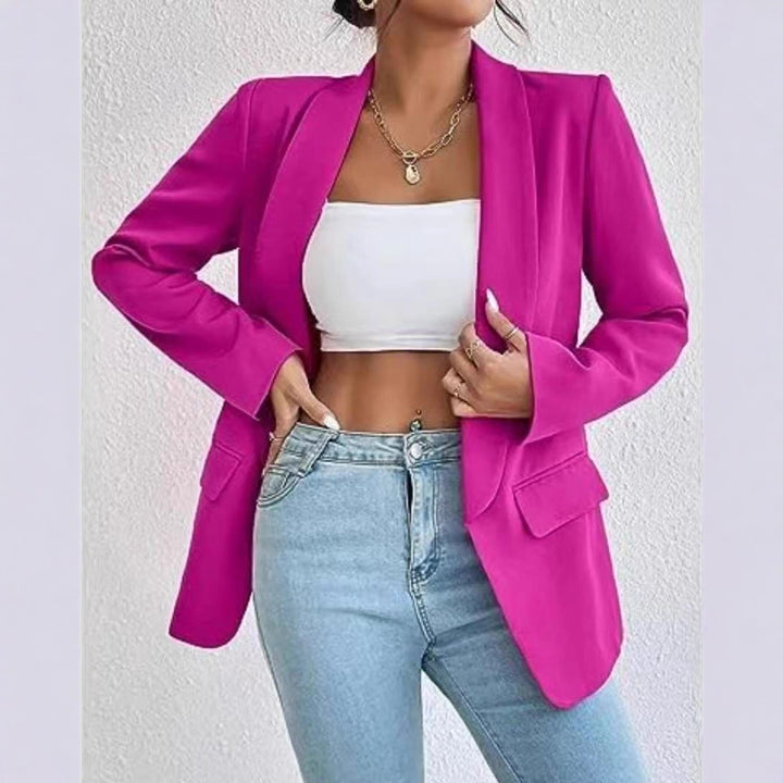 Damen Longline-Oversize-Blazer mit Schalkragen und Pattentaschen Echo Archiv