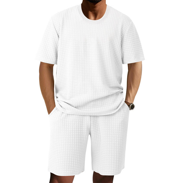 Herren bequemer Struktur-Shorts-Set Echoarchiv