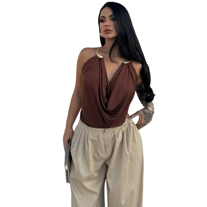 Damen Wickeltop mit raffiniertem Ausschnitt und eleganter Drapierung Echo Archiv